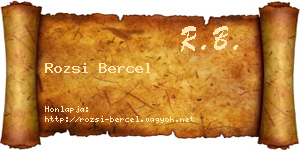 Rozsi Bercel névjegykártya